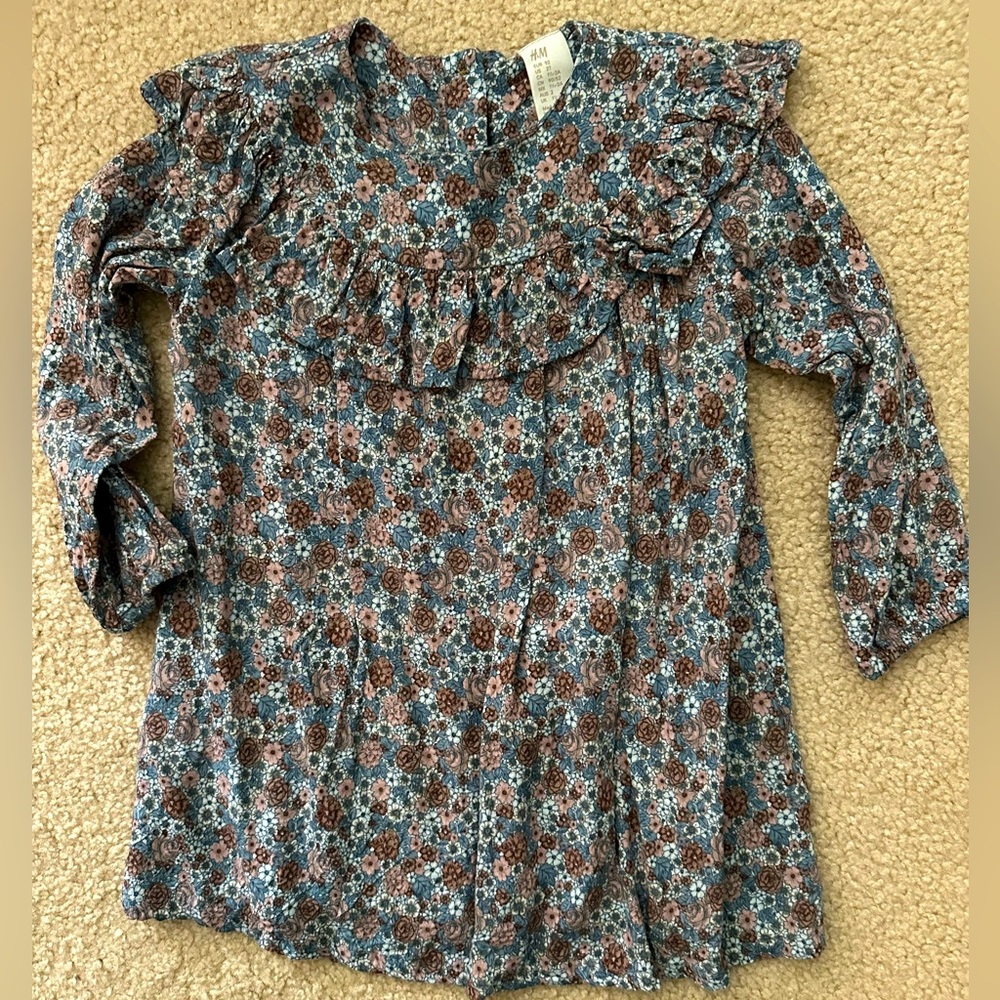 H&M Girls Toddler Floral Long Sleeve Dress Tunic